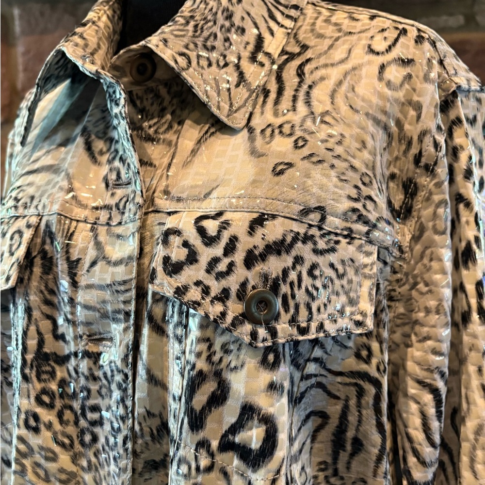 Ruby Road Sequin Leopard Print Shacket - image 2